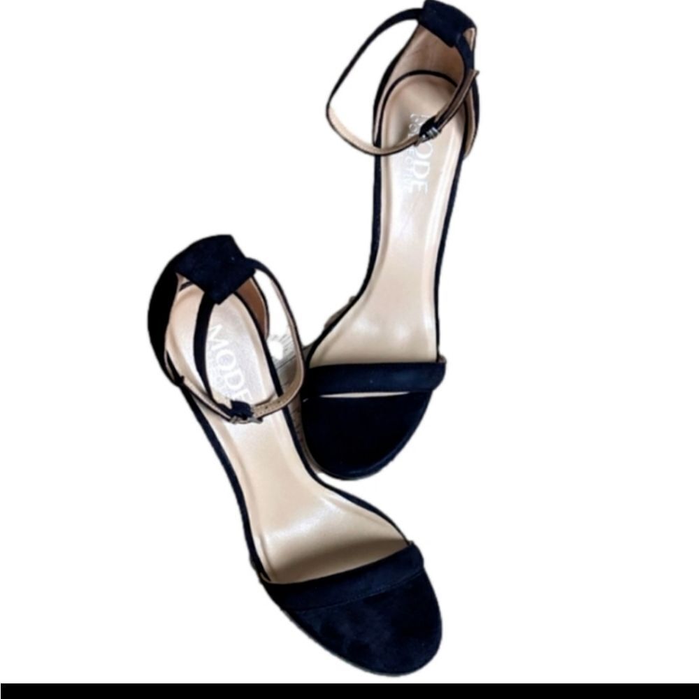 The Mode Collective Daria Suede Sandal Black Suede Leather GORGEOUS - Picture 4 of 8